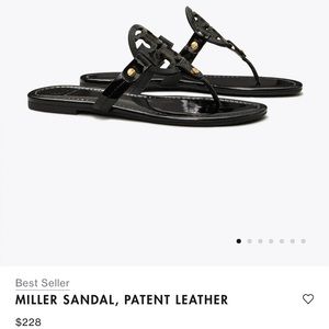 Tory Burch Miller Sandal in Patent Black